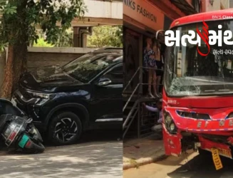 નારણપુરામાં પૂરપાટ ઝડપે દોડતી સિટી બસે બાઇકચાલકને કચડ્યો