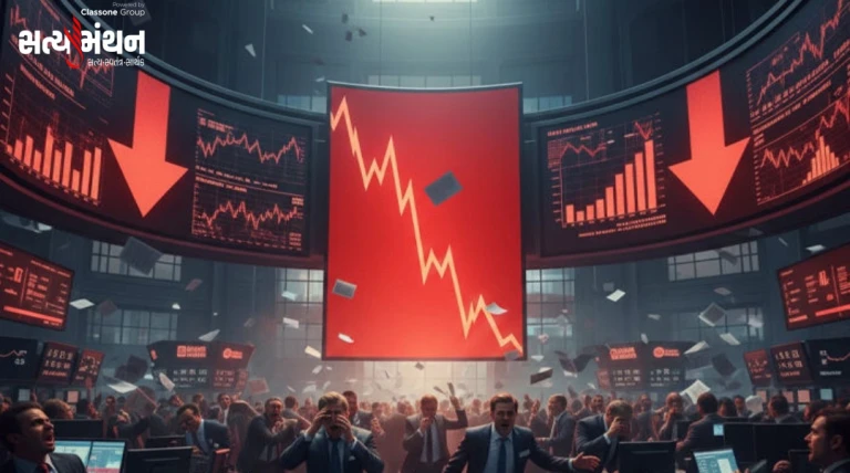 શેરબજારમાં ભારે કડાકો: સેન્સેક્સ 850થી વધુ અને નિફ્ટી 274 પોઈન્ટ તૂટી, રોકાણકારોમાં ગભરાટ