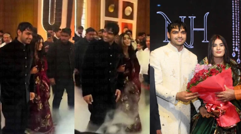 ગોલ્ડન બોય નીરજ ચોપરા અને ટેનિસ સ્ટાર હિમાની મોરના લગ્નનું ભવ્ય રિસેપ્શન