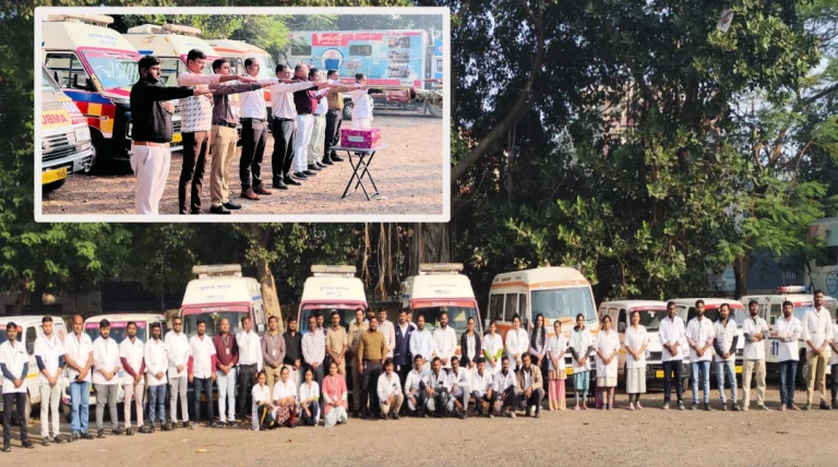 રાજકોટમાં ઈમરજન્સી સેવાઓના કર્મયોગીઓએ નવા વર્ષની ઉજવણી સાથે સેવા સંકલ્પ પ્રગટાવ્યો