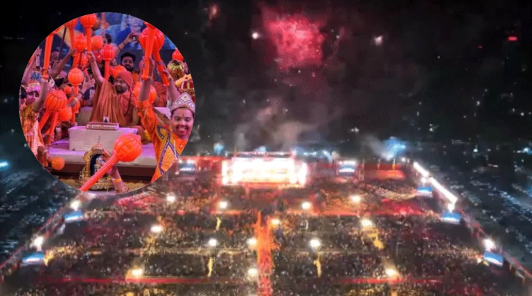 હનુમાન ચાલીસા યુવા કથામાં ભવ્ય હનુમાન જન્મોત્સવ ઉજવણી, ફાયર શો દરમિયાન તણખાથી VIP ડોમમાં આગ, મોટી દુર્ઘટના ટળી