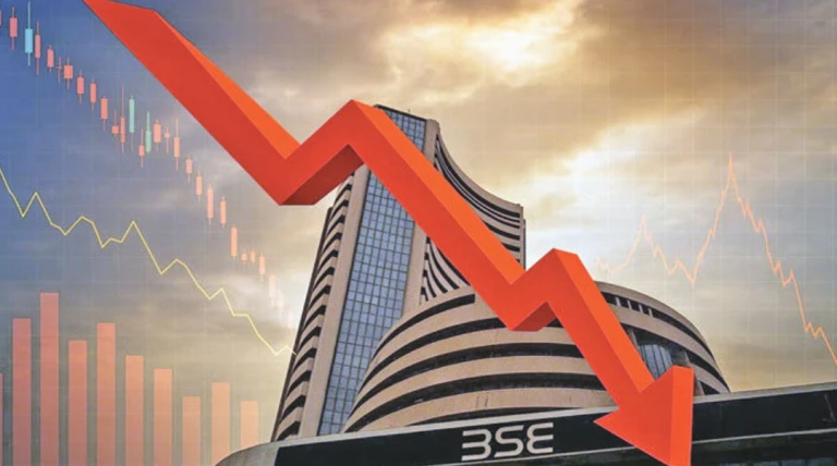 શેરબજારમાં ફરી પ્રચંડ ગાબડું: સેન્સેક્સ 500 પોઈન્ટ તૂટ્યો, નાજુક વૈશ્વિક પરિસ્થિતિ વચ્ચે રોકાણકારોમાં ગભરાટ