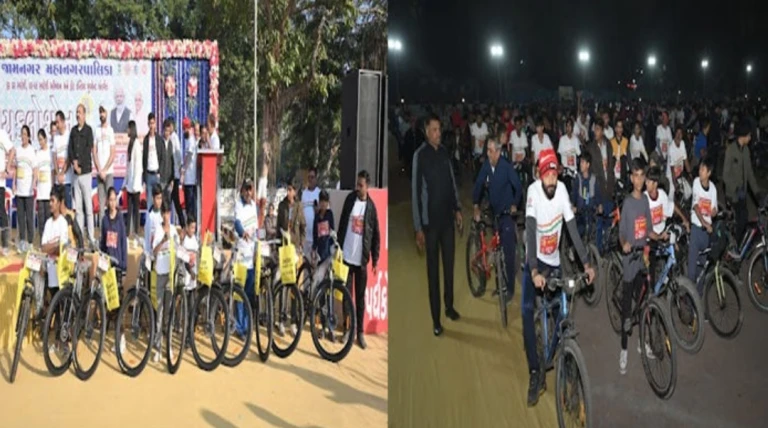 જામનગર મહાનગરપાલિકા દ્વારા આયોજિત સાયકલોથોનને જનતાનો ઉત્સાહભર્યો પ્રતિસાદ, 2,500થી વધુ નાગરિકો જોડાયા