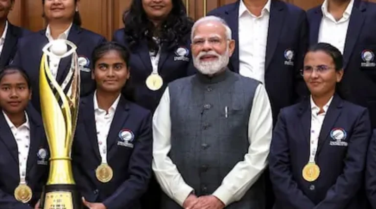 પ્રધાનમંત્રી નરેન્દ્ર મોદીની મુલાકાત: પ્રથમ બ્લાઈન્ડ T20 વર્લ્ડ કપ જીતનાર ભારતીય મહિલા ટીમનો ગૌરવગાથા ક્ષણ
