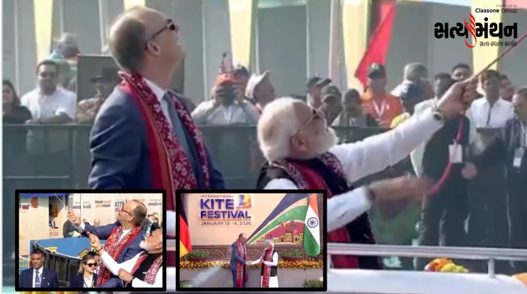 જર્મન ચાન્સેલર સાથે સાબરમતી આશ્રમ મુલાકાત બાદ PM મોદીએ ઇન્ટરનેશનલ કાઈટ ફેસ્ટિવલનો કર્યો પ્રારંભ