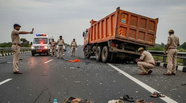 દ્વારકાધીશના દર્શન માટે પગપાળા જતા બનાસકાંઠાના 5 પદયાત્રીઓને ડમ્પરે અડફેટે લીધા, 4ના દર્દનાક મોત