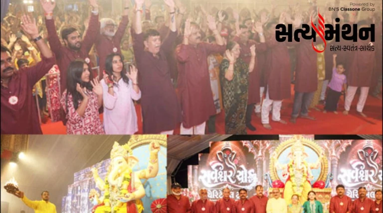 સર્વેશ્વર ચોક કા રાજા દ્વારા વૃદ્ધાશ્રમના વડીલોને ભોજન અને ભેટ અર્પણ