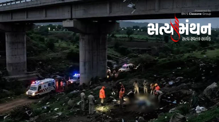 સુરત ઓલપાડના કુડસદ ગામ પાસે રેલવે ઓવરબ્રિજ પરથી નીચે પટકાતા ૩ યુવકોનાં મોત